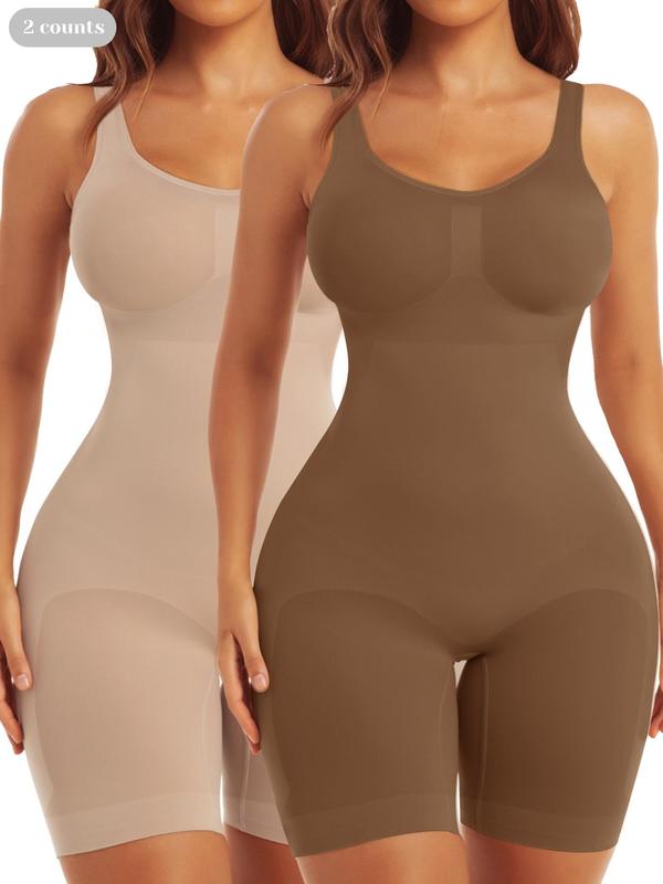 Shapewear Bodysuit for Women, Tummy Control Scoop Neck Butt Lifting Sculpting Bodycon Romper, Seamless Sexy One Piece