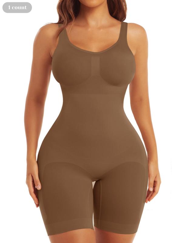 Shapewear Bodysuit for Women, Tummy Control Scoop Neck Butt Lifting Sculpting Bodycon Romper, Seamless Sexy One Piece