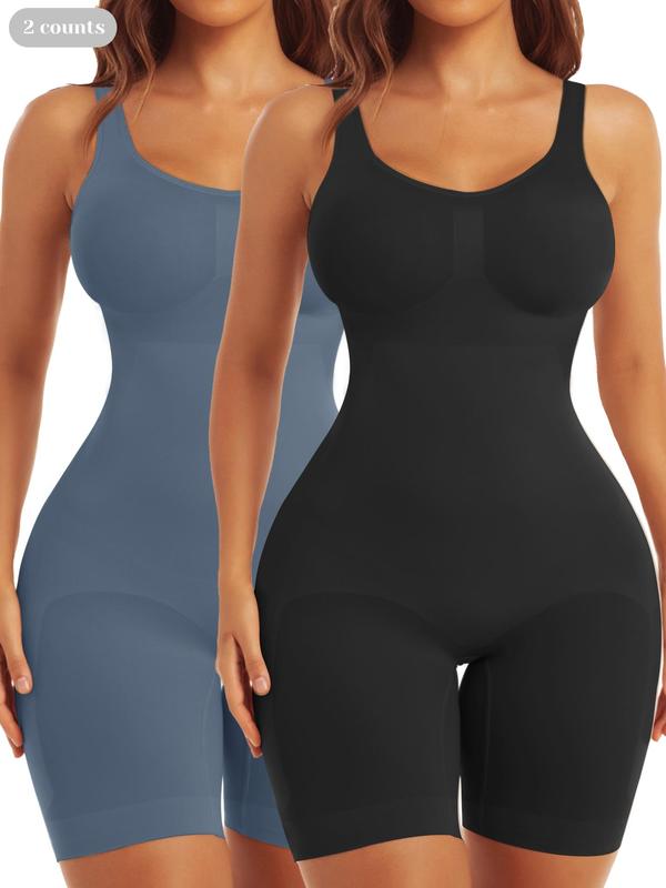 Shapewear Bodysuit for Women, Tummy Control Scoop Neck Butt Lifting Sculpting Bodycon Romper, Seamless Sexy One Piece