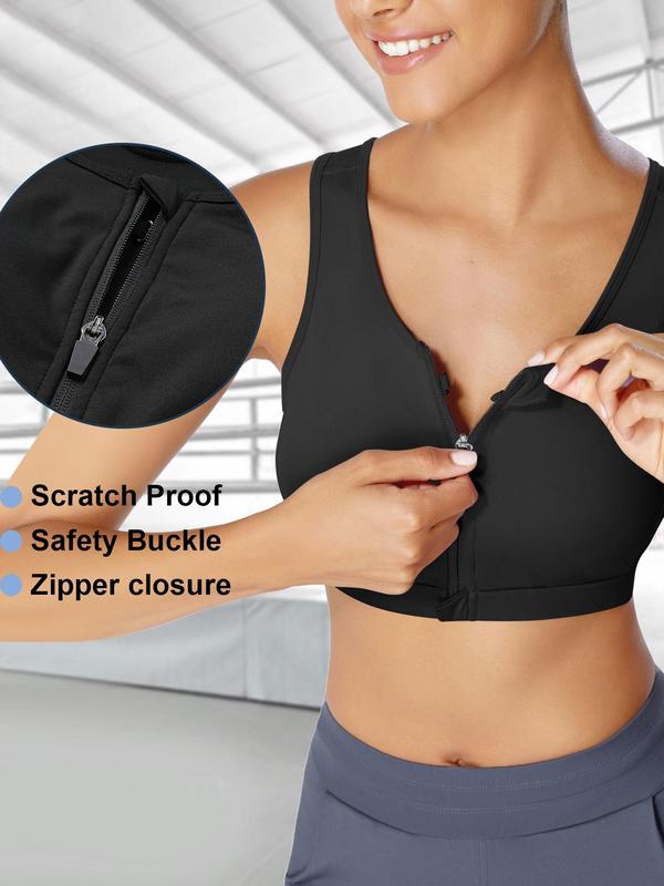 Women's Plain Cut Out Zipper Bra, Breathable Comfortable Adjustable Shoulder Straps Bra, Ladies Lingerie for All Seasons, Lingeries for Women, Bras for Women, Summer Wear 2024