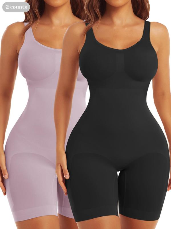 Shapewear Bodysuit for Women, Tummy Control Scoop Neck Butt Lifting Sculpting Bodycon Romper, Seamless Sexy One Piece