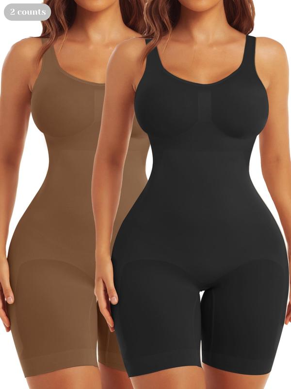 Shapewear Bodysuit for Women, Tummy Control Scoop Neck Butt Lifting Sculpting Bodycon Romper, Seamless Sexy One Piece