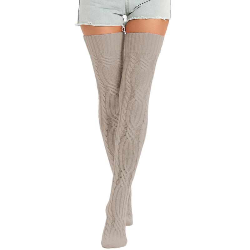 Women's Thigh High Socks Over The Knee Knit Socks, Winter Leg Warmers Stockings Knee High Tube Arctic Fleece Comfort Thermal