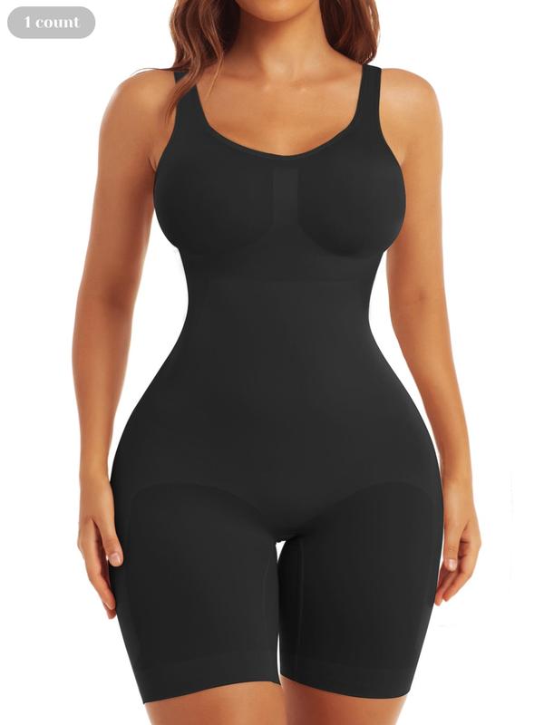 Shapewear Bodysuit for Women, Tummy Control Scoop Neck Butt Lifting Sculpting Bodycon Romper, Seamless Sexy One Piece