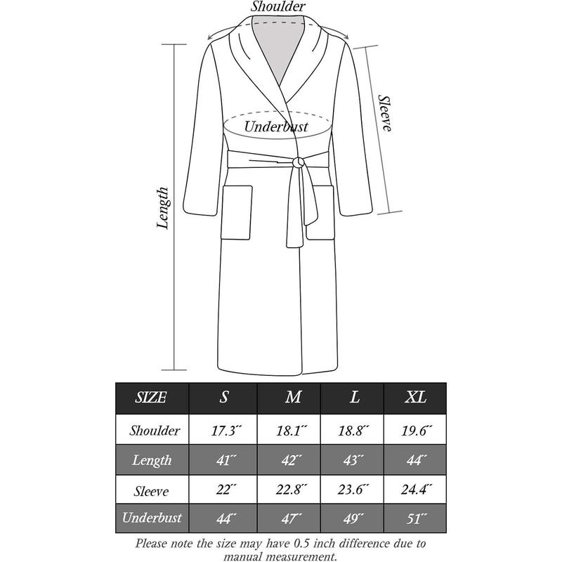 Beibei Womenswear  Kimono Bathrobe for Women Terry Cloth Robes knee length towel Bathrobe Gowns Loungewear Nightwear Long Sleeve Basic