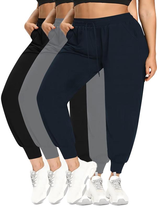  Solid Drawstring Waist Sweatpants, Casual Pocket Jogger Pants for Women, Pants for Women, Women's Trousers for Fall & Winter