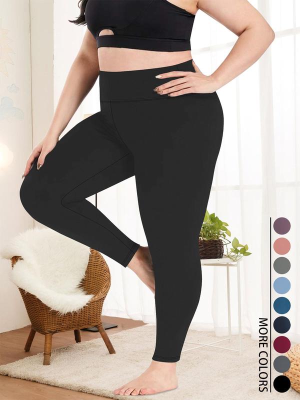  Solid High Waist Leggings, Basic Womenswear, Comfort Women Clothing, High Stretch Seamless Skinny Leggings for Women, Ladies Clothes for Daily Wear