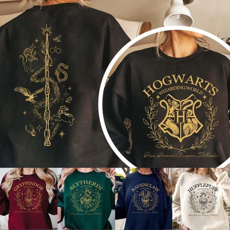 Vintage Hog.warts Sweatshirt, Harry Pot|ter Sweatshirt Cotton Womenswear, Wizard Houses Sweaters potterhead sweater