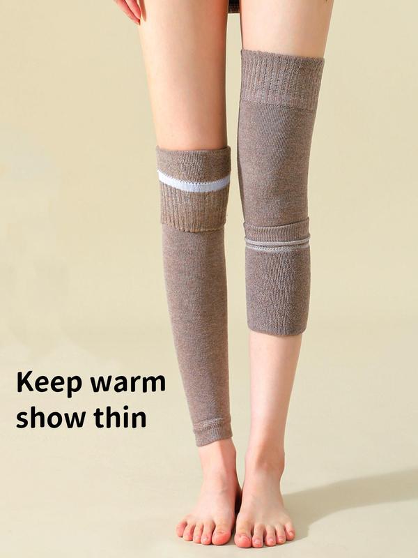 Women's Solid Color Thermal Lined Knee High Socks, Casual Comfy Warm Socks for Fall & Winter, Women's Socks for Daily Wear