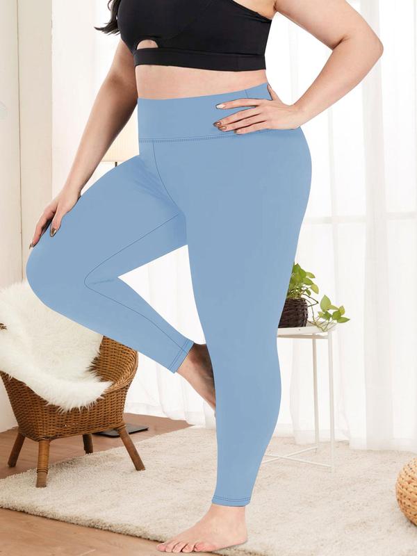  Solid High Waist Leggings, Basic Womenswear, Comfort Women Clothing, High Stretch Seamless Skinny Leggings for Women, Ladies Clothes for Daily Wear