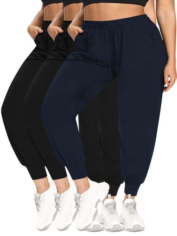  Solid Drawstring Waist Sweatpants, Casual Pocket Jogger Pants for Women, Pants for Women, Women's Trousers for Fall & Winter