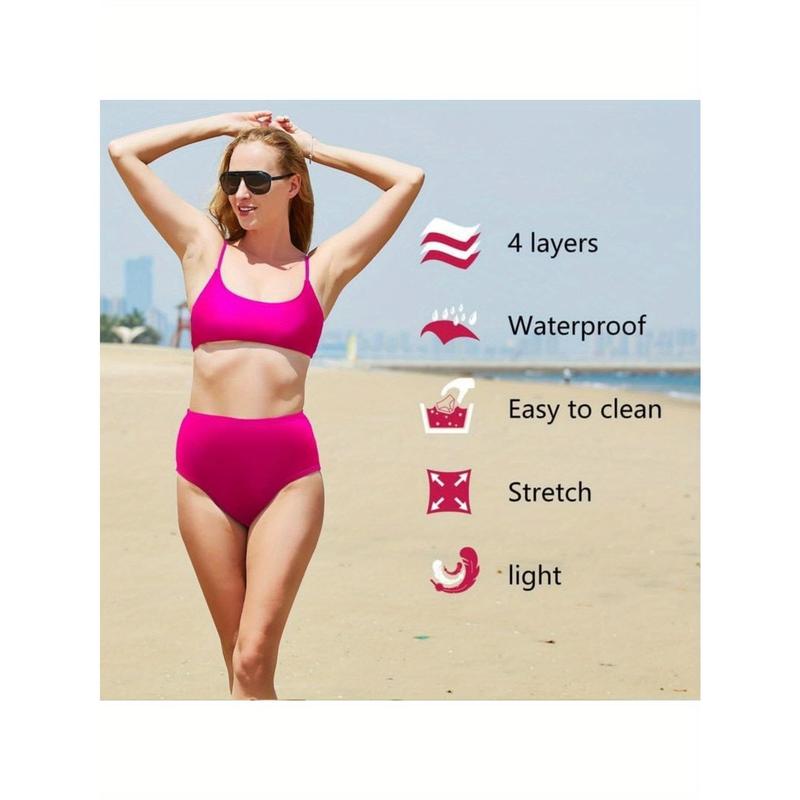 Period Swimwear Leakproof Bikini Brief Bottoms Waterproof Menstrual Swim Bottoms for Teens, Girls, Women