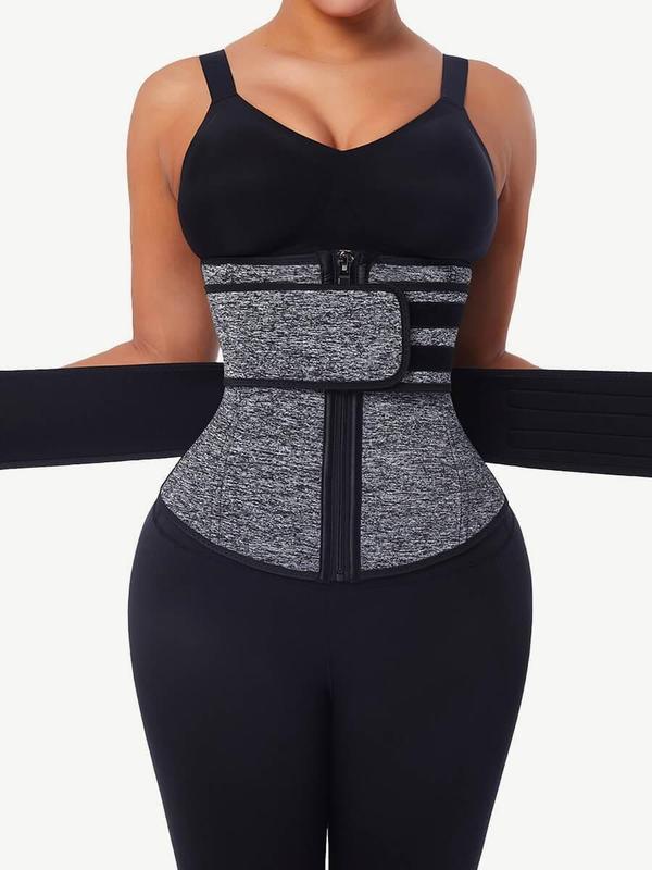 FeelinGirl Hot Selling 7 Fatting Burning Double Belt Waist Trainer Compression Fabric Shapewear Womenswear Comfort