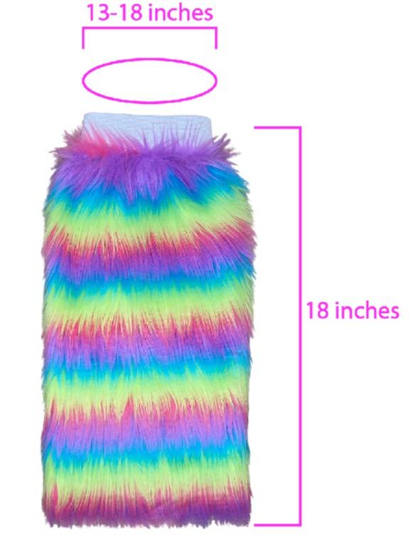 Neon Rainbow Fluffy Leg warmers boot covers