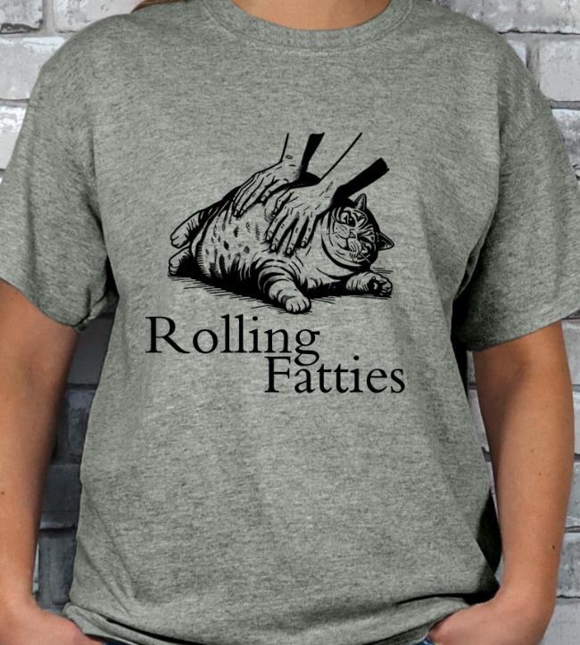 Rolling Fatties Funny Fat Cat Lovers T-shirt