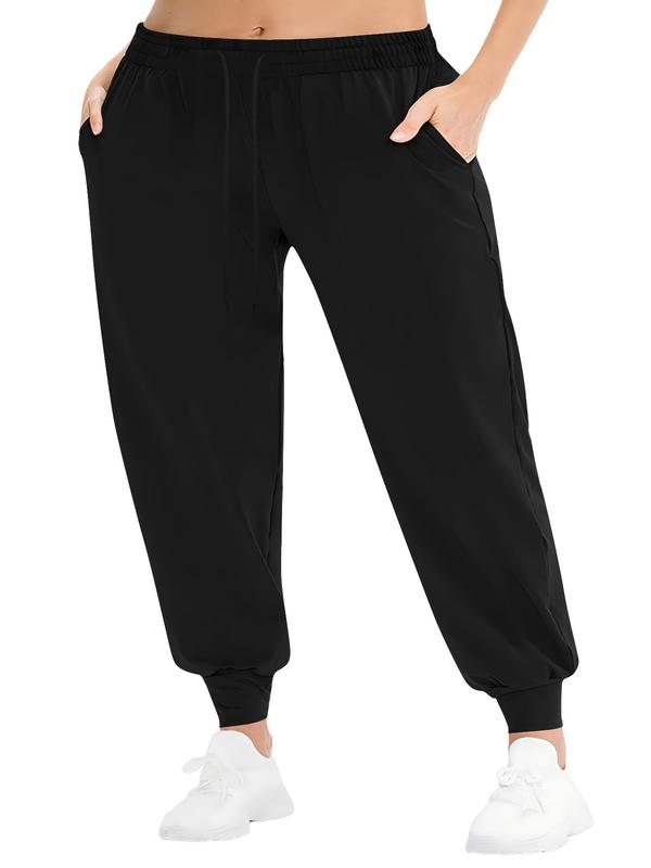  Solid Drawstring Waist Sweatpants, Casual Pocket Jogger Pants for Women, Pants for Women, Women's Trousers for Fall & Winter