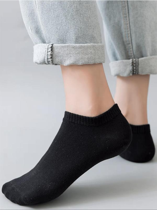 Women's 50 Pairs Solid Ankle Socks, Casual Comfortable Breathable Socks for Daily Wear, Multipack Low Cut Socks for Women & Girls