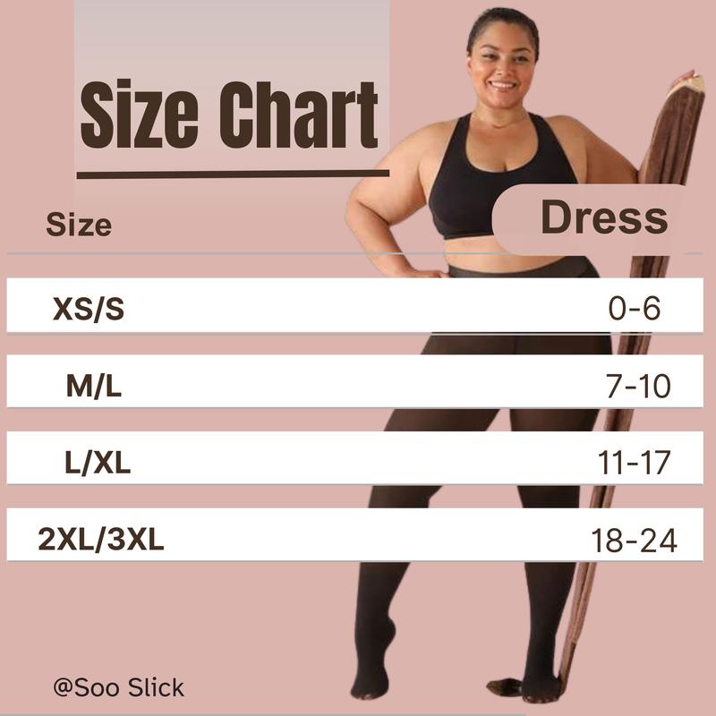 Soo Slick Magic Fleece Lined  Leggings Sheer Skin Tone Fleece Tights S-3XL - Translucent Lined Pants Winter Plus size warm  fall and winter Womenswear black Women