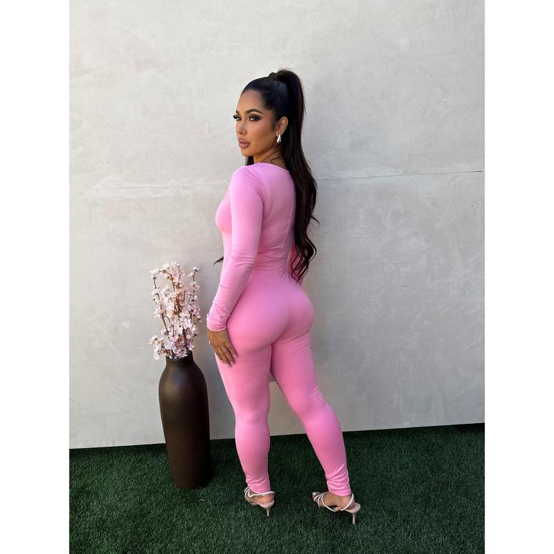 BADDIE DOUBLE LAYERED JUMPSUIT (PINK)