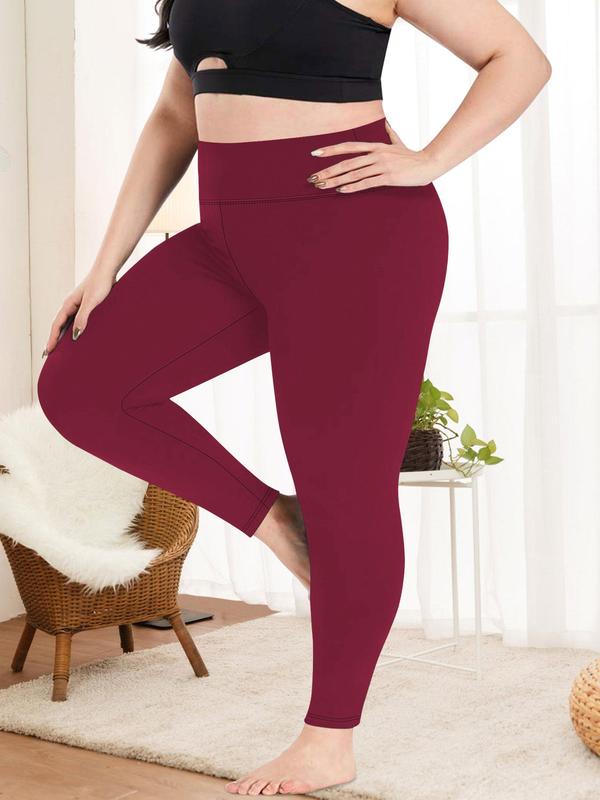  Solid High Waist Leggings, Basic Womenswear, Comfort Women Clothing, High Stretch Seamless Skinny Leggings for Women, Ladies Clothes for Daily Wear