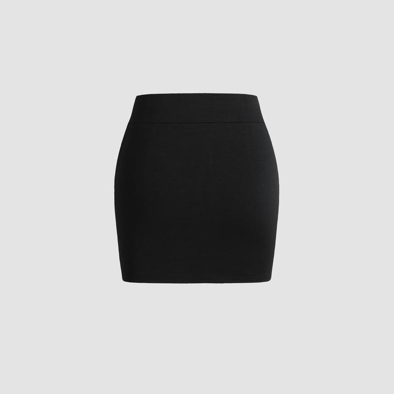 Cider [3 colors, size 2-10] Solid Slit Mini Skirt