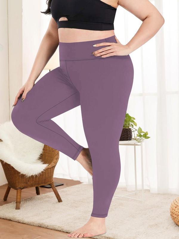  Solid High Waist Leggings, Basic Womenswear, Comfort Women Clothing, High Stretch Seamless Skinny Leggings for Women, Ladies Clothes for Daily Wear