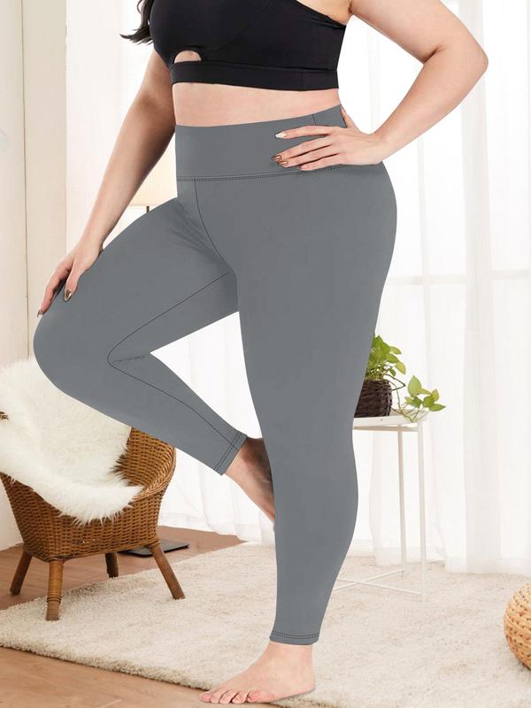  Solid High Waist Leggings, Basic Womenswear, Comfort Women Clothing, High Stretch Seamless Skinny Leggings for Women, Ladies Clothes for Daily Wear