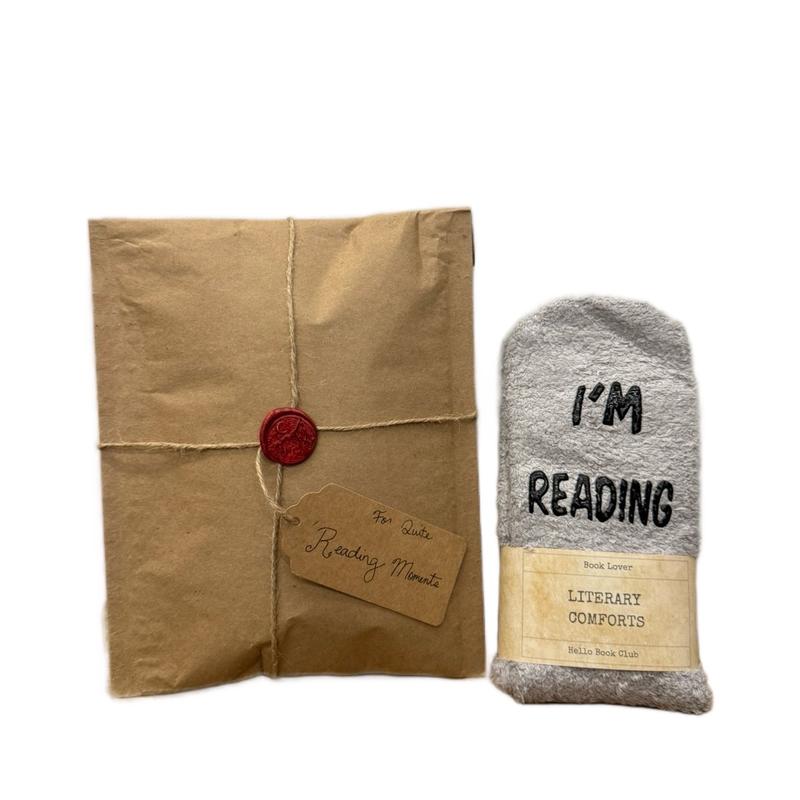 'SHHH! I'M READING'  Novelty Socks - Comfortable and Cute All-Season Slipper Socks Simple Soft Fit Love Underwear