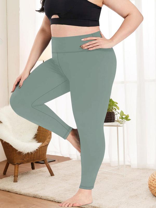  Solid High Waist Leggings, Basic Womenswear, Comfort Women Clothing, High Stretch Seamless Skinny Leggings for Women, Ladies Clothes for Daily Wear