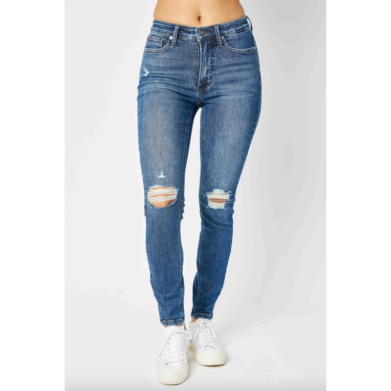 Judy Blue Tummy Control Destroyed Skinny Jeans