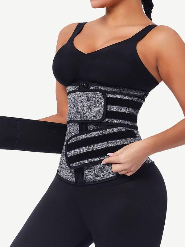 FeelinGirl Hot Selling 7 Fatting Burning Double Belt Waist Trainer Compression Fabric Shapewear Womenswear Comfort