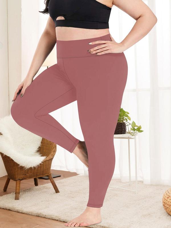  Solid High Waist Leggings, Basic Womenswear, Comfort Women Clothing, High Stretch Seamless Skinny Leggings for Women, Ladies Clothes for Daily Wear