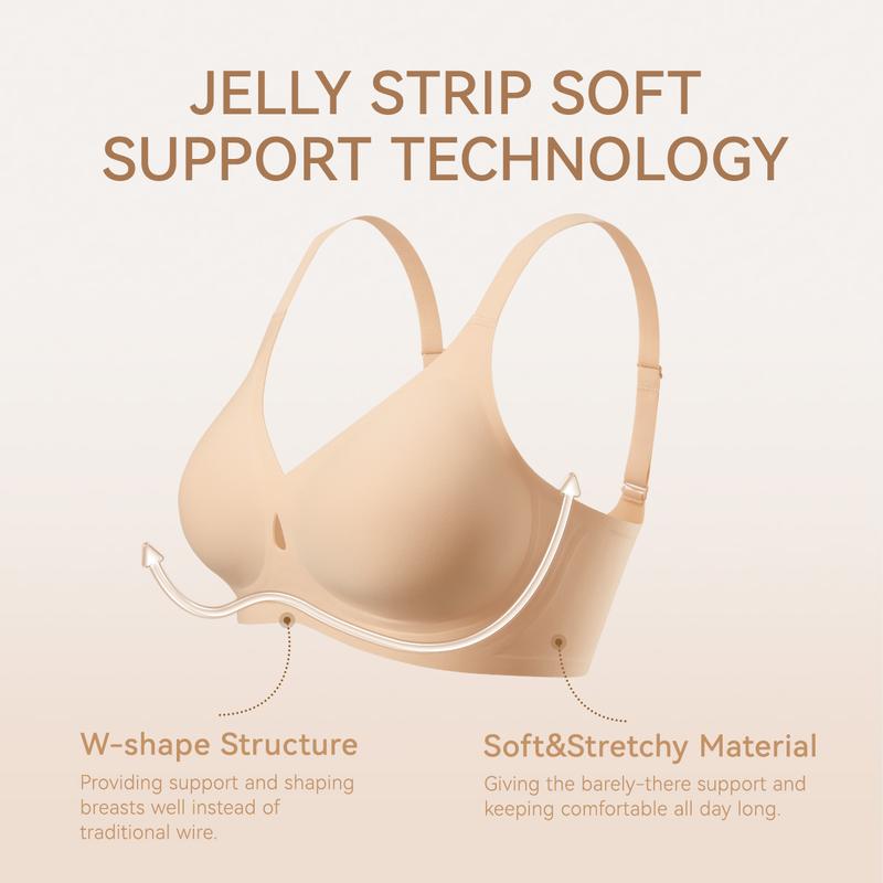 LUCKMEEY Water-Drop Hollow Seamless Bra Comfortable Enough For All-day Wear Bra OutFit Idea For Everyday Womenswear Comfort Lady Basic Minimalist Bra Underwear Bridal Christmas