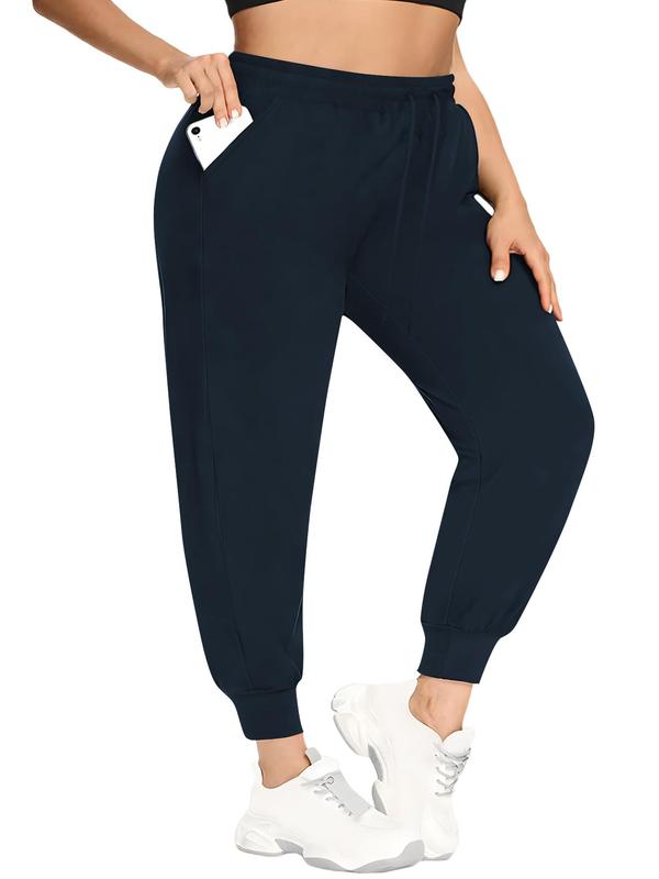  Solid Drawstring Waist Sweatpants, Casual Pocket Jogger Pants for Women, Pants for Women, Women's Trousers for Fall & Winter