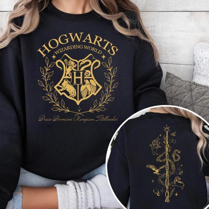 Vintage Hog.warts Sweatshirt, Harry Pot|ter Sweatshirt Cotton Womenswear, Wizard Houses Sweaters potterhead sweater