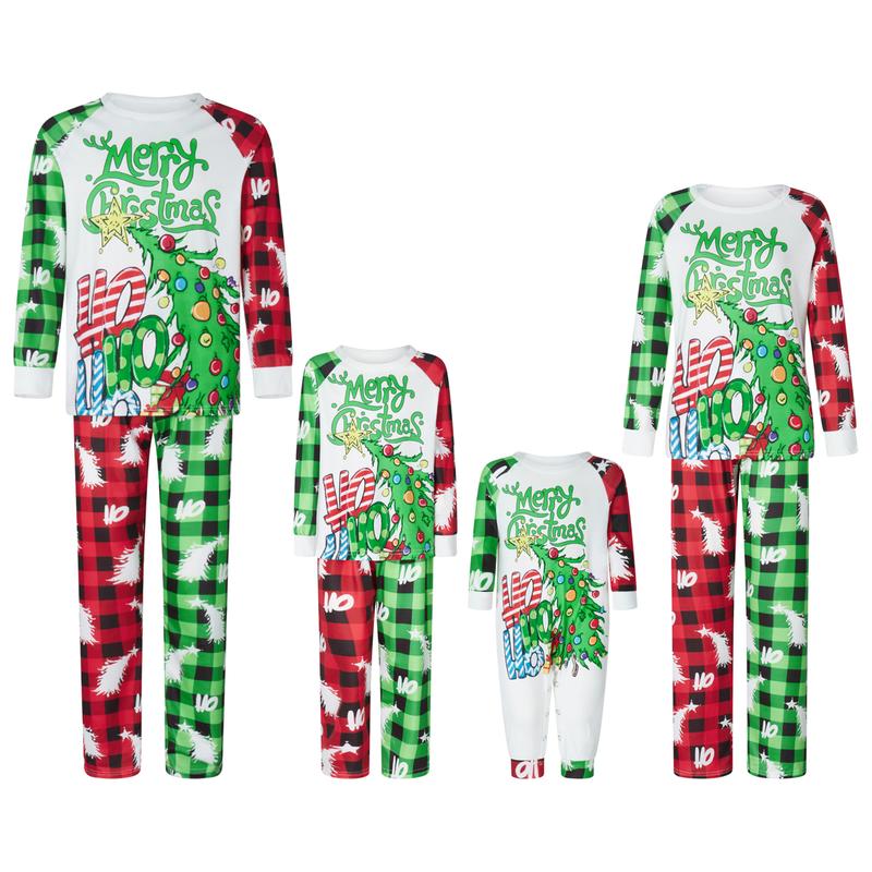 Christmas Family Pajamas Xmas Pjs Matching Pajama Top Pant Set Holiday Pajamas Sleepwear for Adults Kid