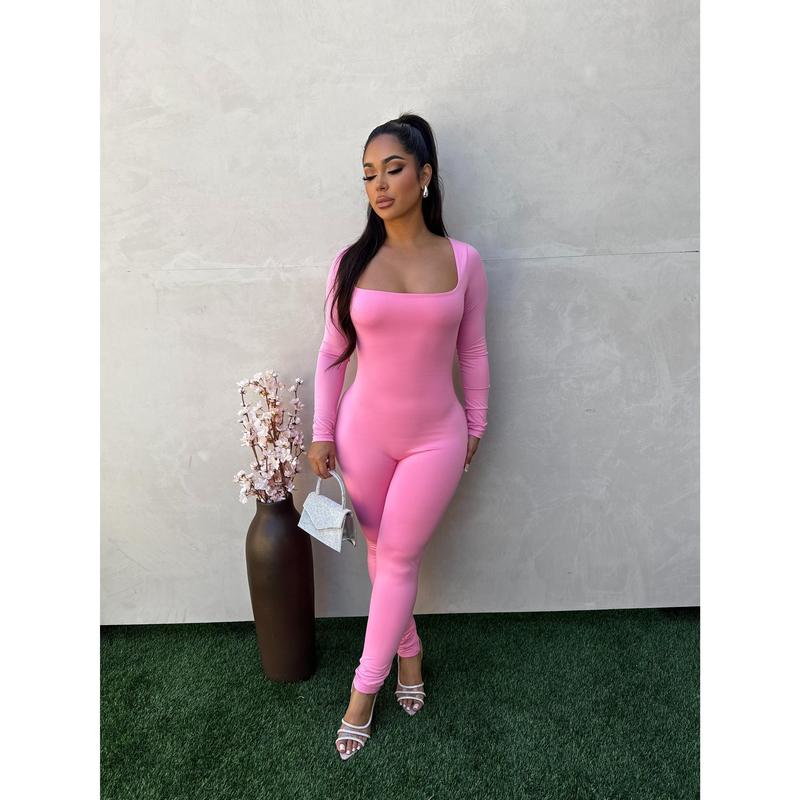 BADDIE DOUBLE LAYERED JUMPSUIT (PINK)