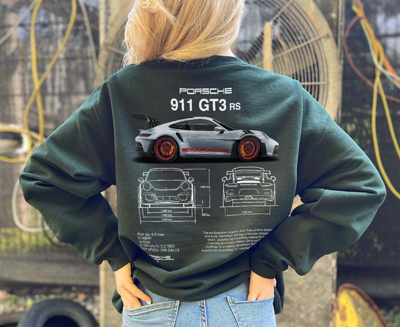 Porsche 911 GT3 RS Aesthetic Shirt, Porsche 911 GT3 RS 2 side T-Shirt | Sweatshirt | Hoodie Menswear Domestic Womenswear Printed