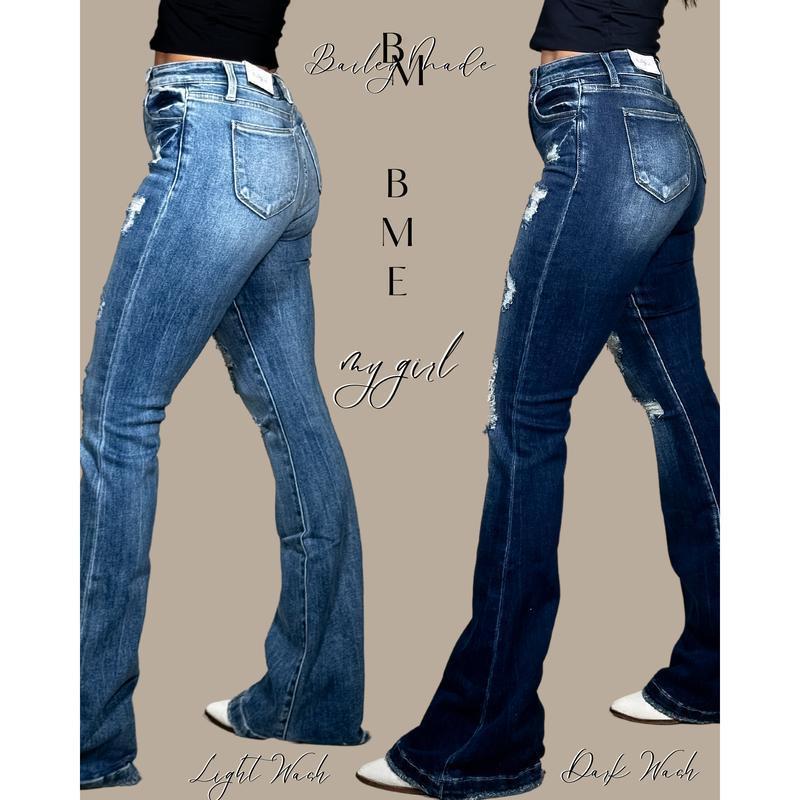 BMB HighRise My Girl Flare Jeans Womenswear Trouser Pants Basic