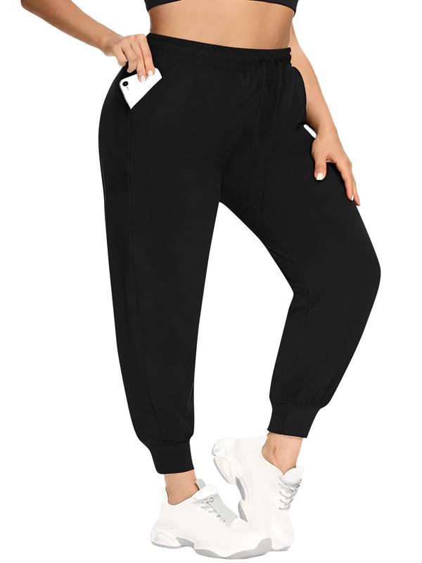  Solid Drawstring Waist Sweatpants, Casual Pocket Jogger Pants for Women, Pants for Women, Women's Trousers for Fall & Winter