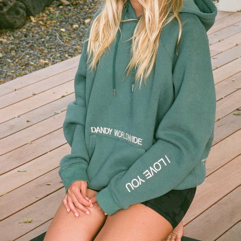 Dandy Words of Affirmation Hoodie Printed Navy - Oversized Dandy Worldwide Hoodie for Women - Cozy Cotton Aesthetic Streetwear