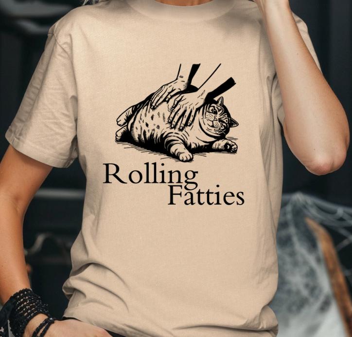 Rolling Fatties Funny Fat Cat Lovers T-shirt