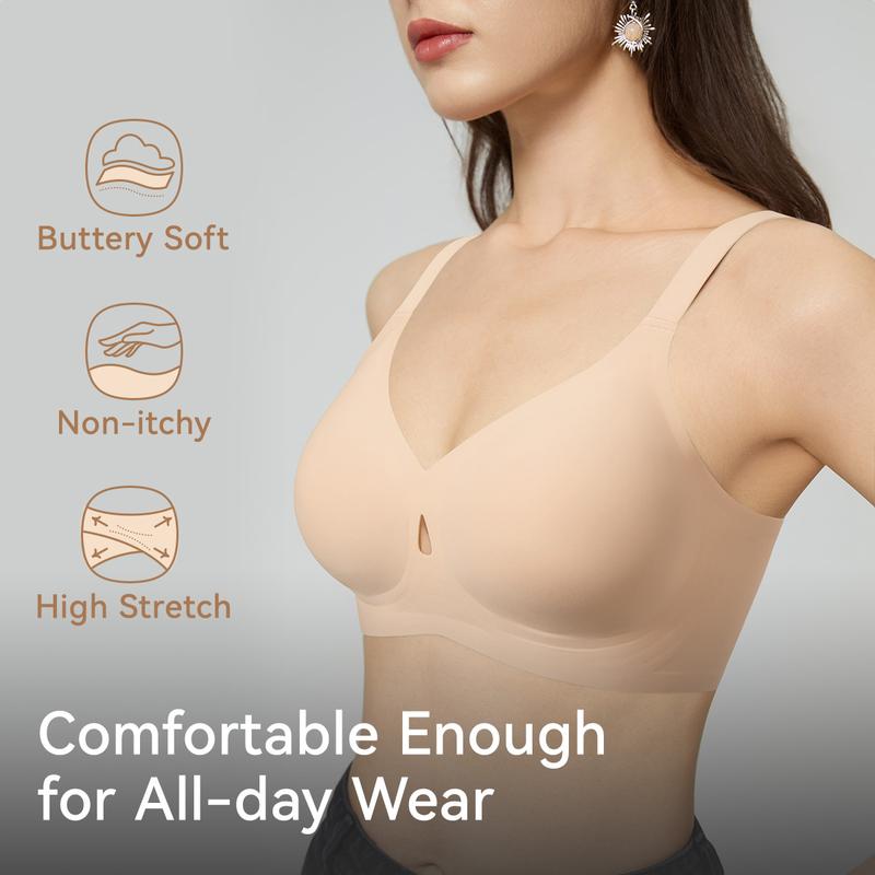 LUCKMEEY Water-Drop Hollow Seamless Bra Comfortable Enough For All-day Wear Bra OutFit Idea For Everyday Womenswear Comfort Lady Basic Minimalist Bra Underwear Bridal Christmas