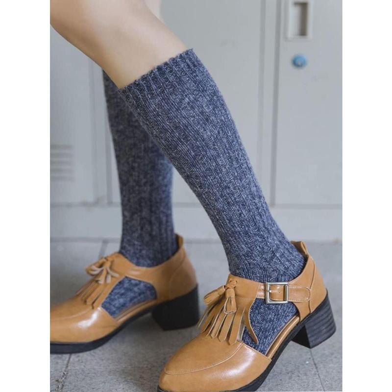 3 pairs women winter wool cable knit crew knee high boot socks, size 5-11 w605 Cotton Fashion Womenswear casual