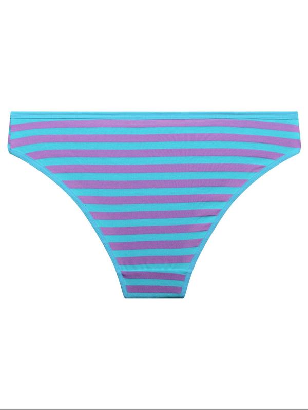 Women's Bow Front Striped Print Knicker, Soft Comfy Breathable Panty for Daily Wear, Women's Underwear Bottoms for All Seasons, Korean Streetwear