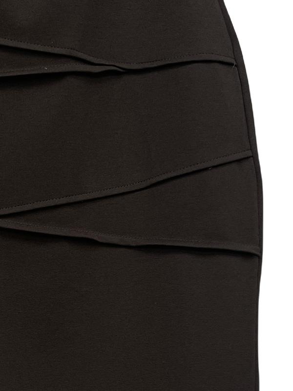 Women's Solid Color Buckle Decor Bodycon Skirt, Elegant Fashion Knee Length Skirt for Work Office Business, Ladies Fall & Winter Clothes