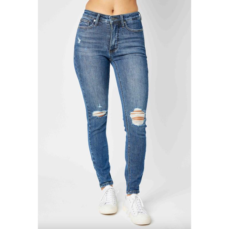 Judy Blue Tummy Control Destroyed Skinny Jeans