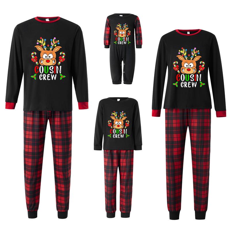 Family Christmas Pjs Matching Sets, Plaid Christmas Matching Pajamas Holiday Sleepwear for Adult Kids