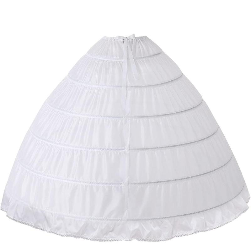 Hoop Skirt Crinoline Underskirt Petticoat for Women Ball Gown Bridal Tulle Underskirt Wedding Dress (4 Hoops White)