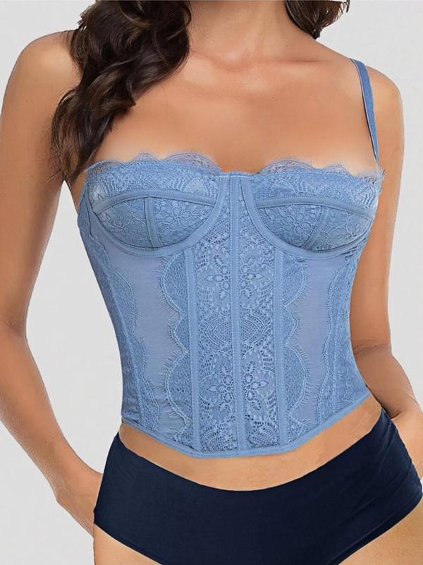 Women's Contrast Lace Shapewear Top, Adjustable Strap Tummy Control Corset Top for Women, Ladies Shapewear for Daily Wear